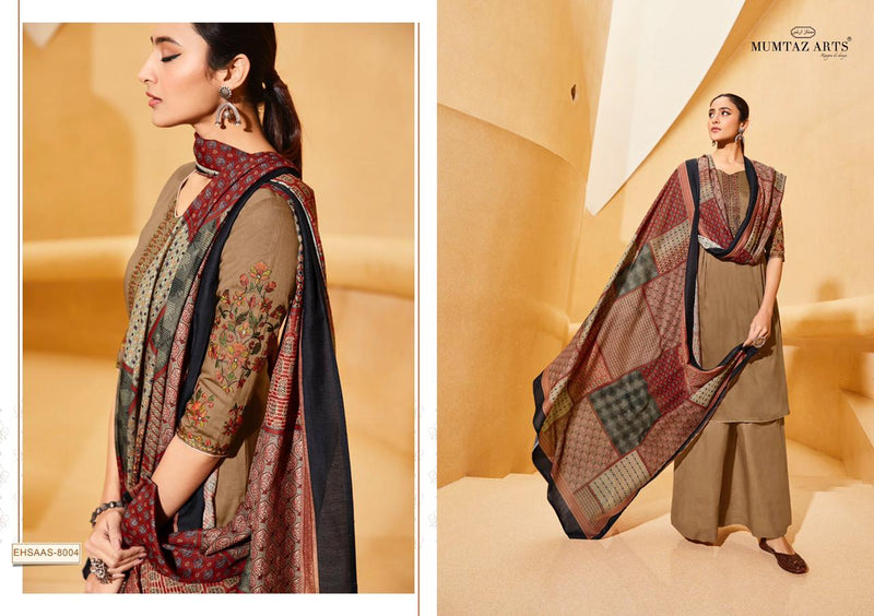 Mumtaz Arts Ehsaas Jam Satin Embroidered Party Wear Salwar Suits