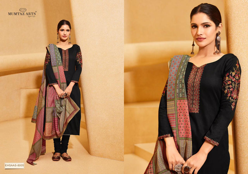 Mumtaz Arts Ehsaas Jam Satin Embroidered Party Wear Salwar Suits