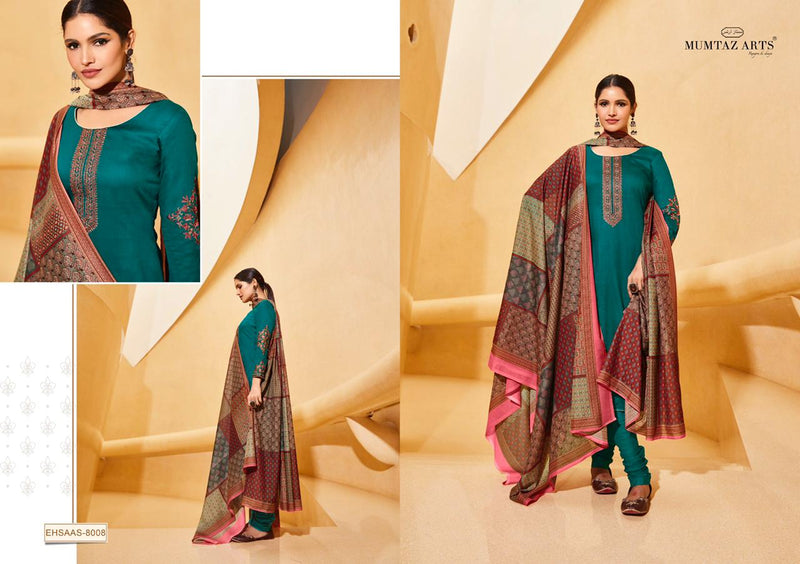 Mumtaz Arts Ehsaas Jam Satin Embroidered Party Wear Salwar Suits