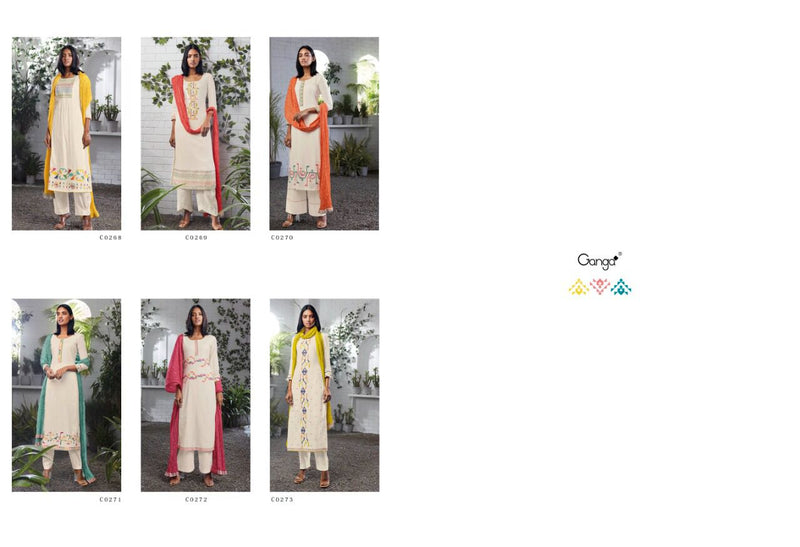Ganga Eilish Cotton Embroidered Party Wear Salwar Suits