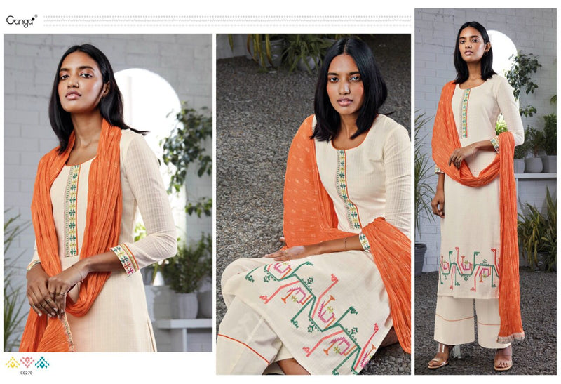 Ganga Eilish Cotton Embroidered Party Wear Salwar Suits