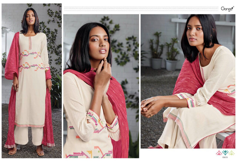 Ganga Eilish Cotton Embroidered Party Wear Salwar Suits