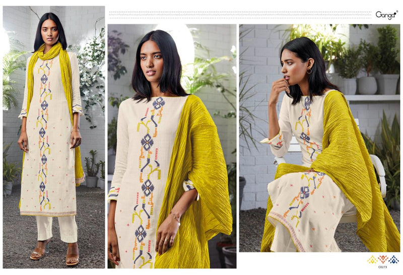 Ganga Eilish Cotton Embroidered Party Wear Salwar Suits