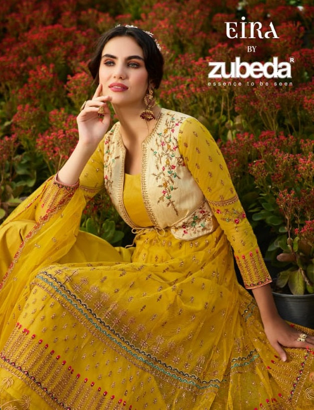 Zubeda Eira Net Heavy Embroidery Work Fancy Designer Partywear Salwar Kameez