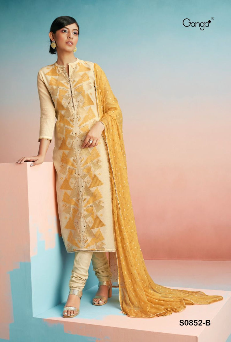 Ganga Eiza Woven Jacquard With Hand Work Designer Party Wear Salwar Suits