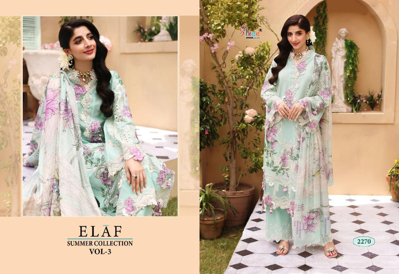 Shree Fabs Elaf Summer Collection Vol 3 Cotton Embroidered Pakistani Style Party Wear Salwar Suits