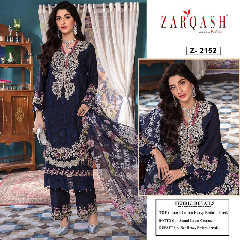 Zarqash Elaf Festive Chikankari Cotton Embroidered Pakistani Style Party Wear Salwar Suits