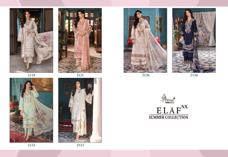 Shree Fabs Elaf NX Summer Collection Cotton Embroidered Pakistani Style Party Wear Salwar Suits
