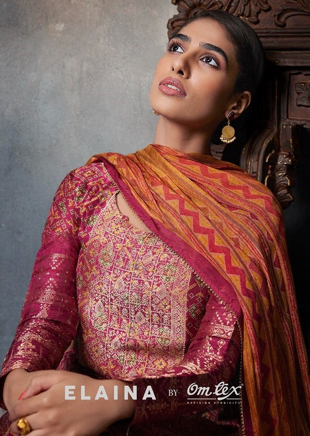 Omtex Elaina Jacquard With Heavy Embroidery Work Stylish Designer Casual Look Festive Wear Salwar Kameez