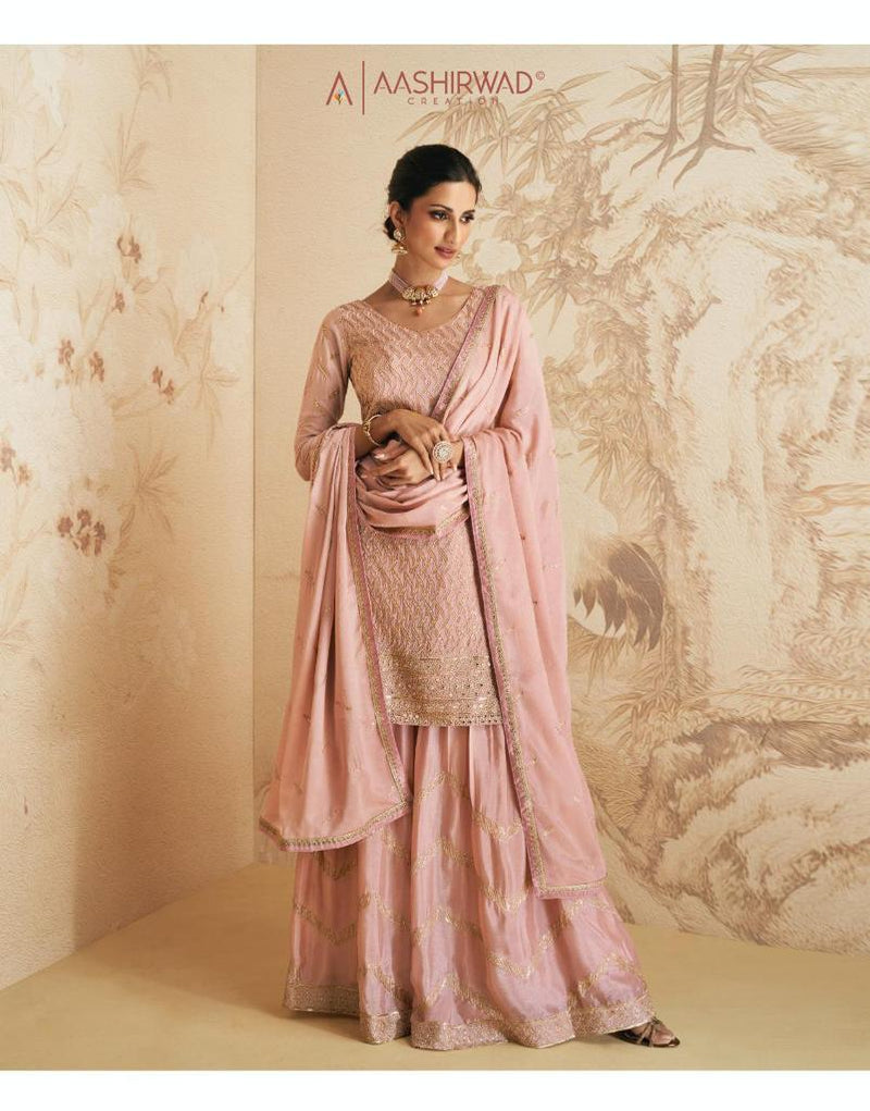 Aashirwad Creation Elan Georgette With Heavy Embroidery Work Stylish Designer Wedding Wear Long Kurti