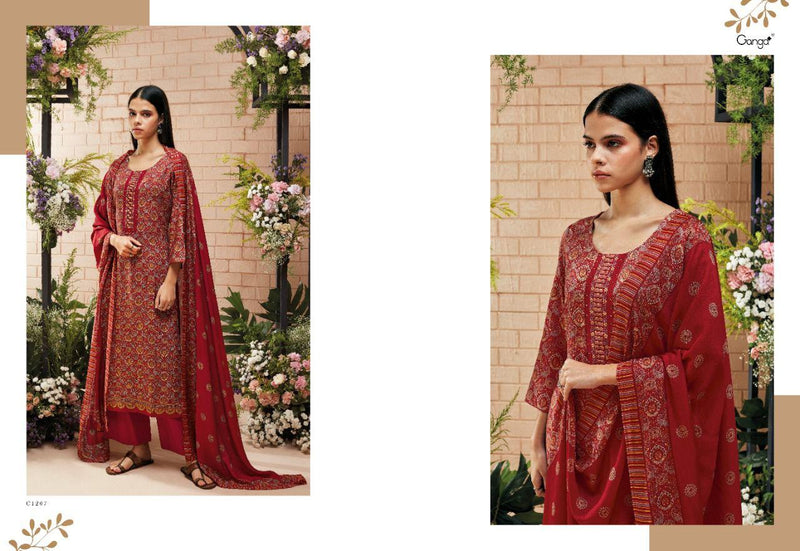 Ganga Elira Pashmina With Printed Work Stylish Designer Casual Wear Salwar Kameez