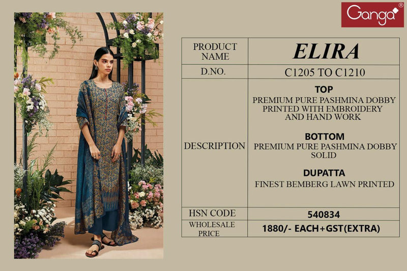 Ganga Elira Pashmina With Printed Work Stylish Designer Casual Wear Salwar Kameez
