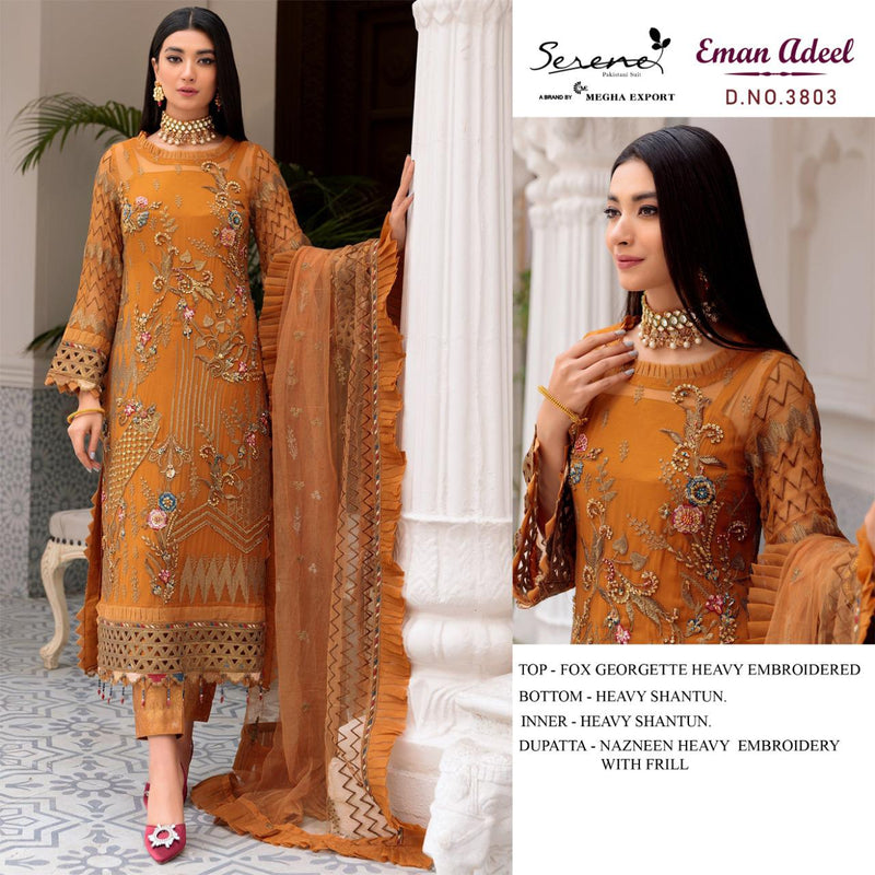 Serene Eman Adeel Fox Georgette  Pakistani Style Heavy Designer Party Wear Salwar Suits