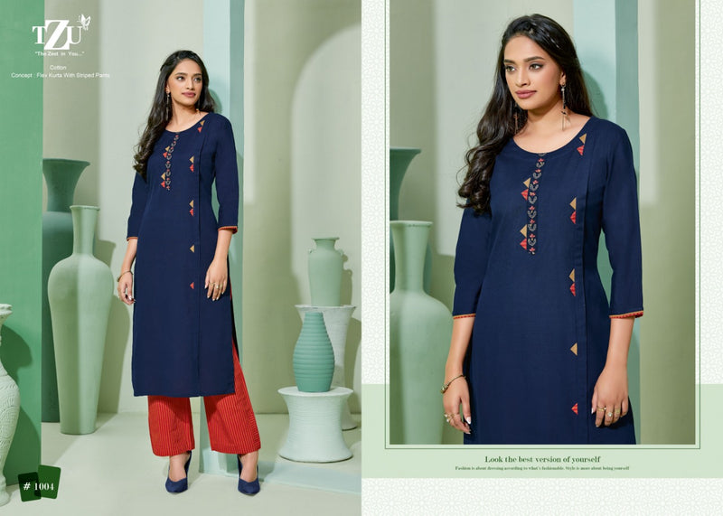Tzu Lifestyle Eshanna Cotton Fancy Office Wear Kurtis