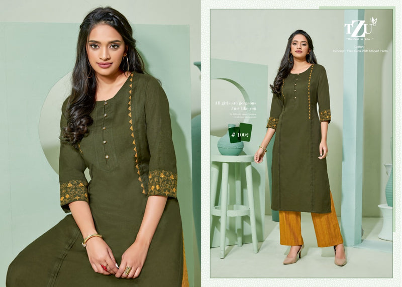 Tzu Lifestyle Eshanna Cotton Fancy Office Wear Kurtis