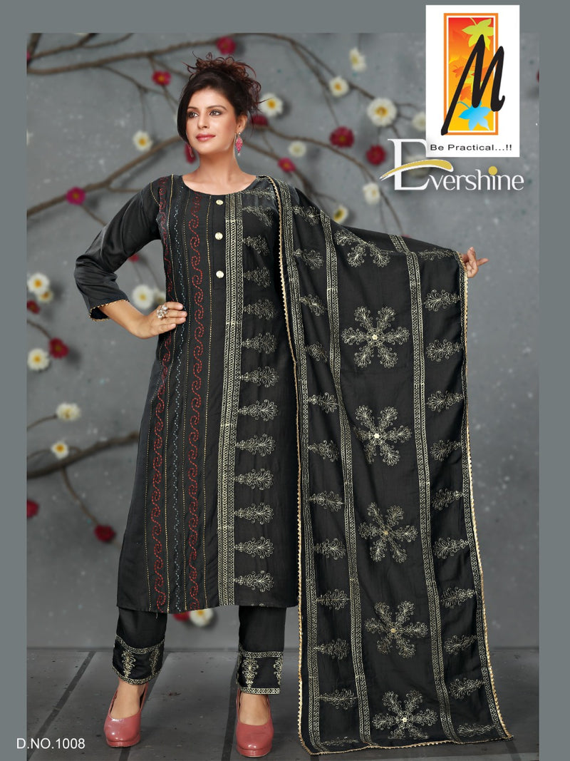 Master Evershine Chanderi Party Wear Ready Made  Salwar Suits