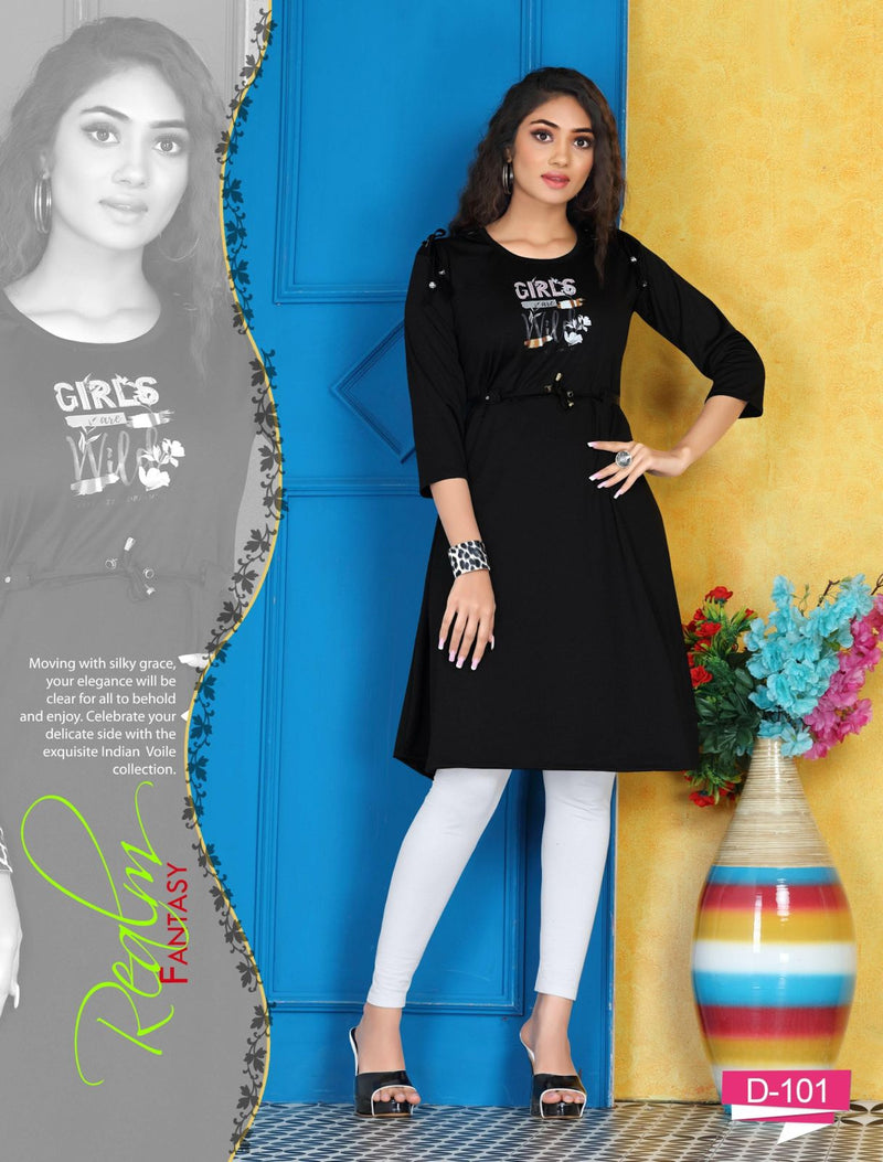 Riyaa Everest Lycra Fancy Stylish Western Wear Kurtis