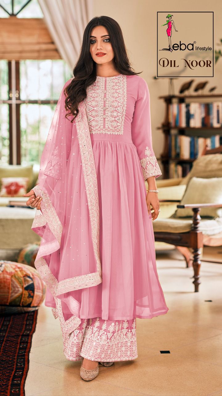 Eba Lifestyle Dil Noor Georgette With Embroidery Work Salwar Suit