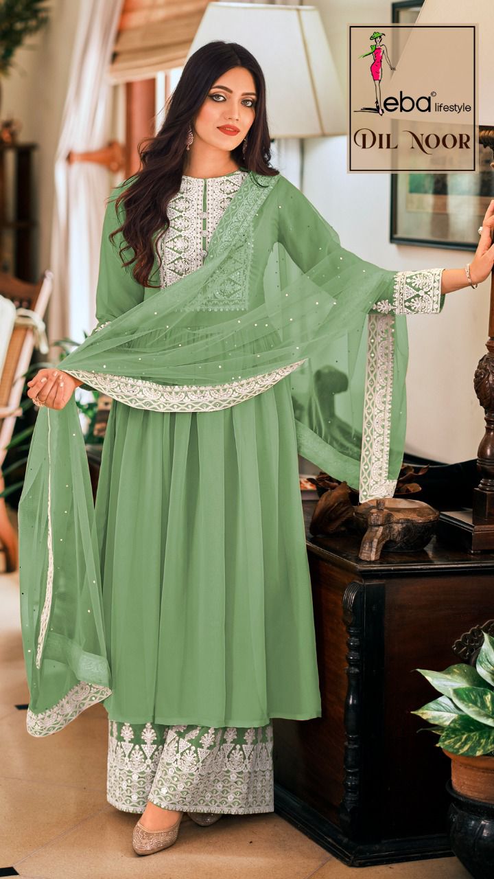 Eba Lifestyle Dil Noor Georgette With Embroidery Work Salwar Suit
