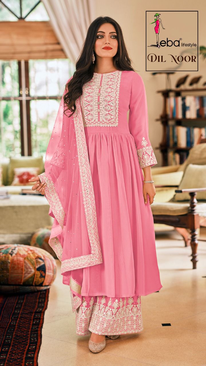 Eba Lifestyle Dil Noor Georgette With Embroidery Work Salwar Suit