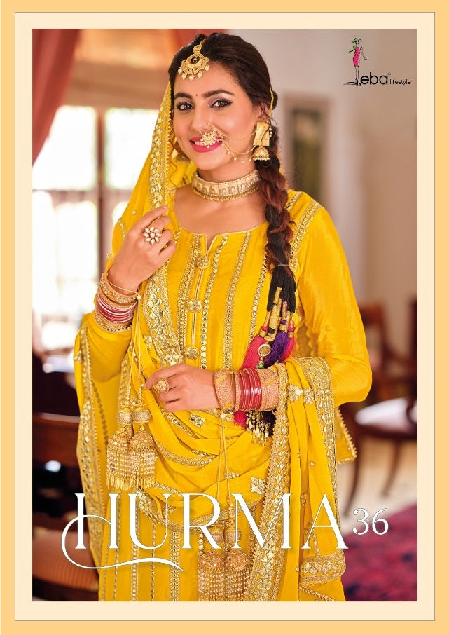 Eba Lifestyle Hurma Vol 36 Karwa Chouth Special Chinon With Embroidery Work