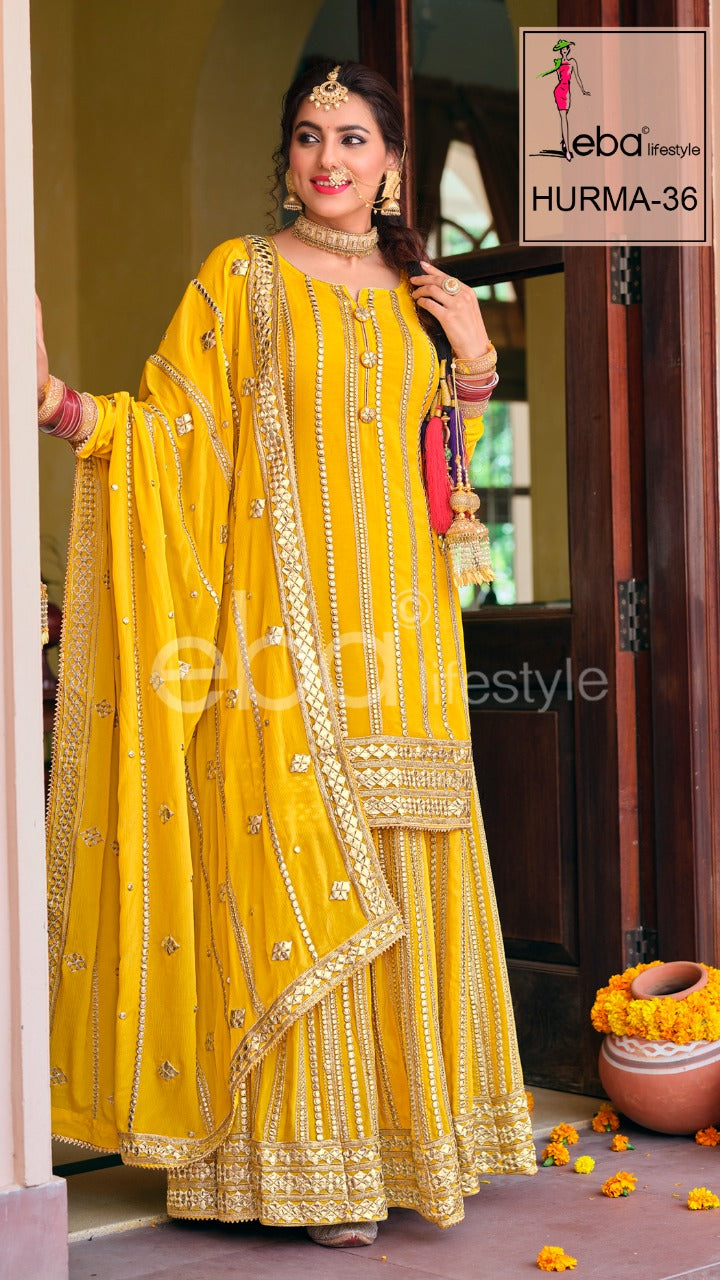 Eba Lifestyle Hurma Vol 36 Karwa Chouth Special Chinon With Embroidery Work