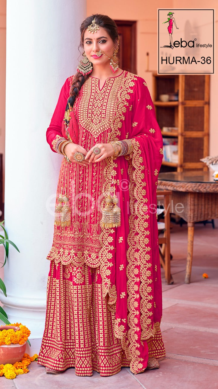 Eba Lifestyle Hurma Vol 36 Karwa Chouth Special Chinon With Embroidery Work