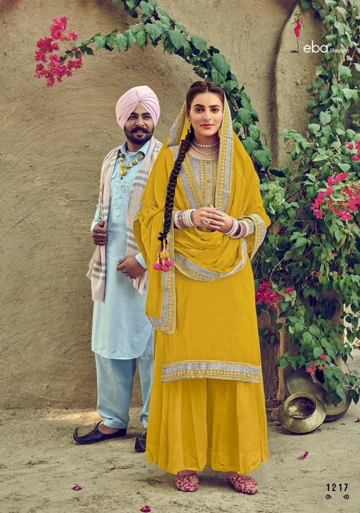 Eba Lifestyle Jasmine Georgette Heavy Embroidered Work Salwar Suits