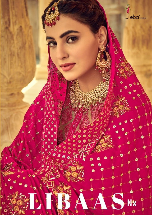 Eba Lifestyle Libaas Nx Heavy Chinon With Embroidery Work Salwar Kameez