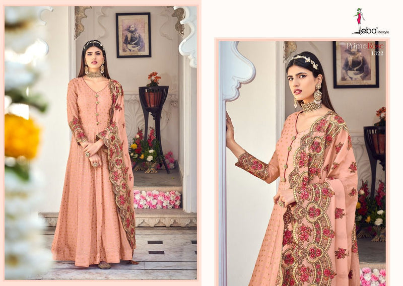 Eba Lifestyle Prime Rose 1322 Pure Georgette Heavy Embroidery Work Salwar Kameez
