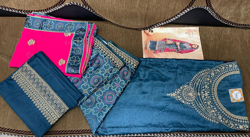 Eba Lifestyle Rang Bandhej Vol 2 Heavy Satin Digital Print With Embroidery Work Salwar Kameez