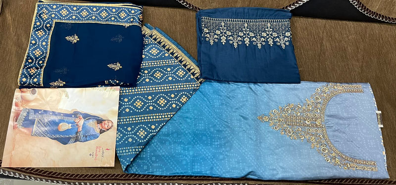 Eba Lifestyle Rang Bandhej Vol 2 Heavy Satin Digital Print With Embroidery Work Salwar Kameez