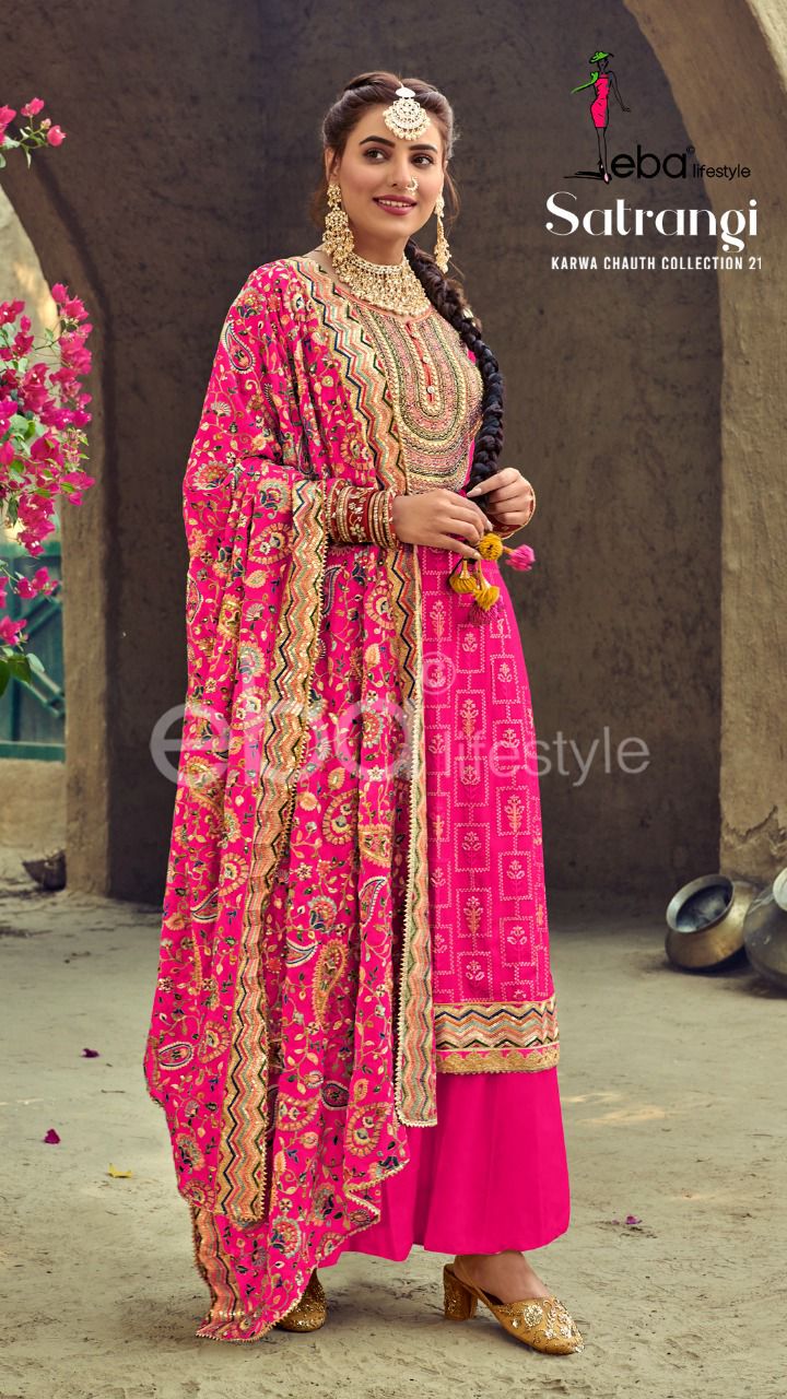 Eba Lifestyle Satrangi Georgetteb With Heavy Embroidery Work Salwar Suit