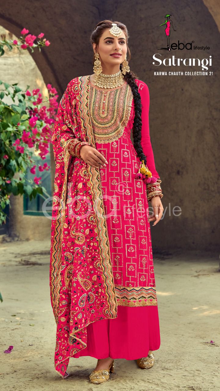 Eba Lifestyle Satrangi Georgetteb With Heavy Embroidery Work Salwar Suit