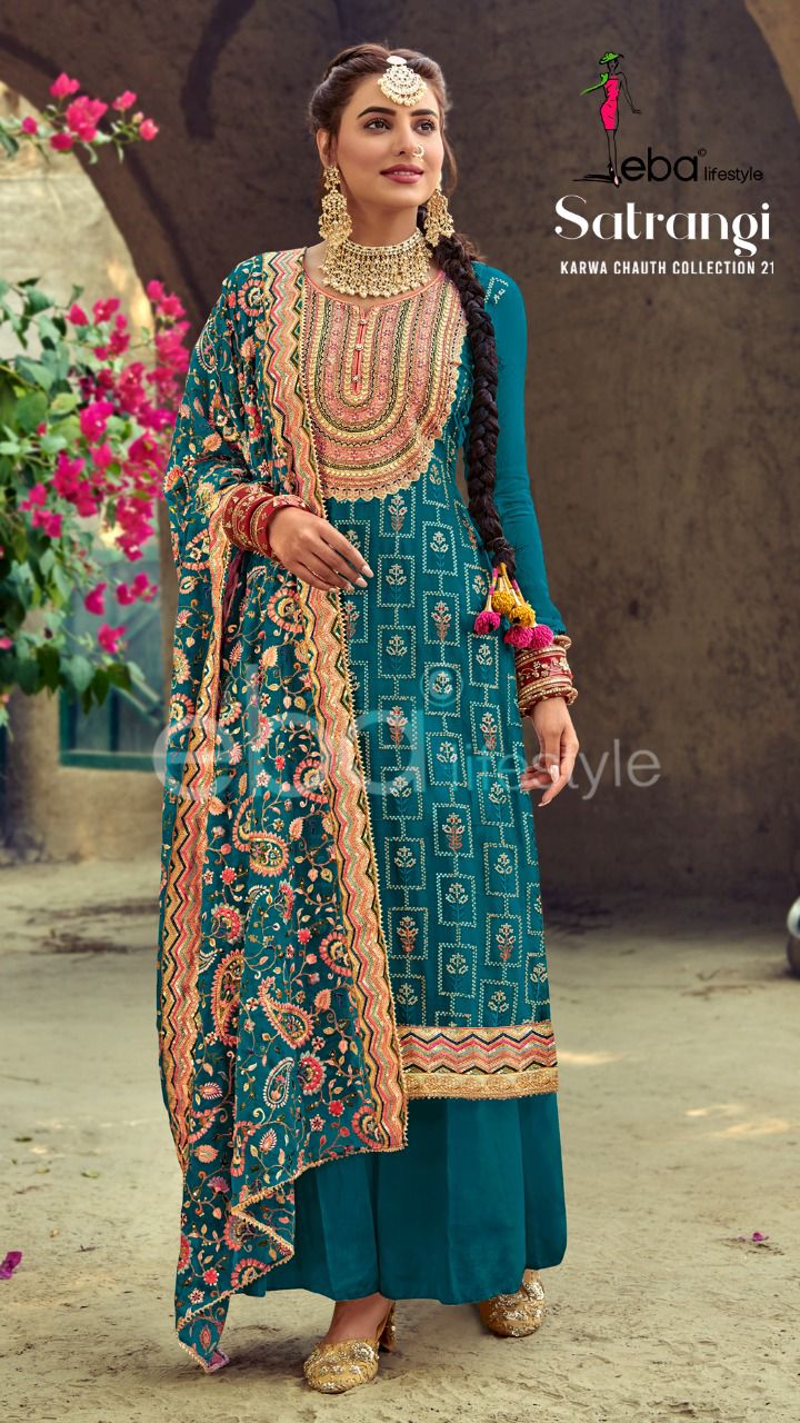 Eba Lifestyle Satrangi Georgetteb With Heavy Embroidery Work Salwar Suit