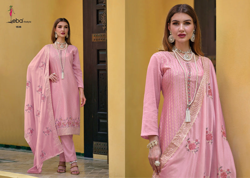 Eba Lifestyle Sisa Vol 2 Heavy Chinon With Georgette Embroidery Work Salwar Kameez