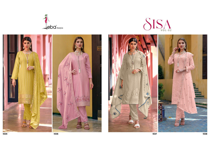Eba Lifestyle Sisa Vol 2 Heavy Chinon With Georgette Embroidery Work Salwar Kameez