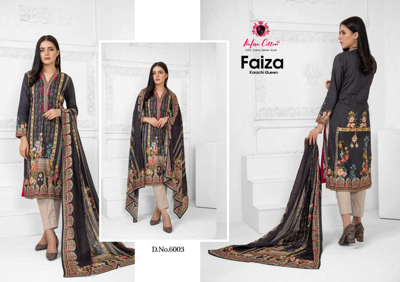 Nafisa Cotton Faiza Karachi Queen Vol 6 Pakistani Style Party Wear Cotton Salwar Suits