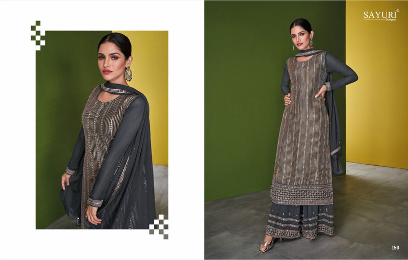 Sayuri Designer Falaq Real Georgette Heavy Designer Party Wear Kurtis With Plazo & Dupatta