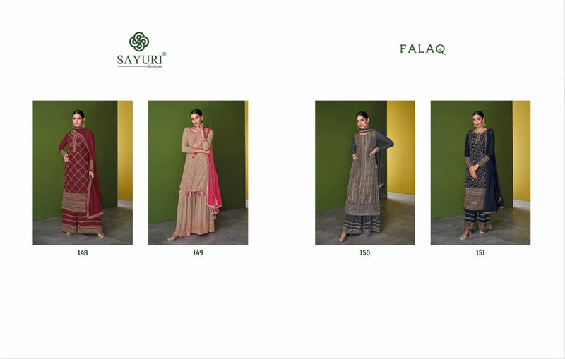 Sayuri Designer Falaq Real Georgette Heavy Designer Party Wear Kurtis With Plazo & Dupatta