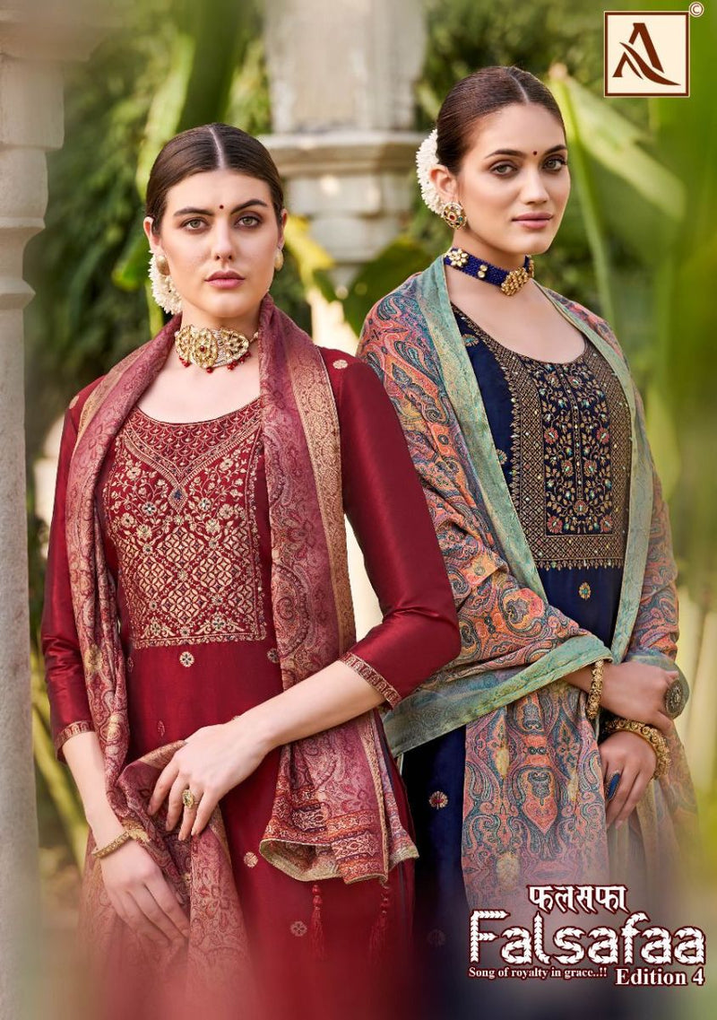 Alok Suit Falsafaa Edition Vol 4 Jacquard With Beautiful Work Stylish Designer Festive Wear Salwar Kameez