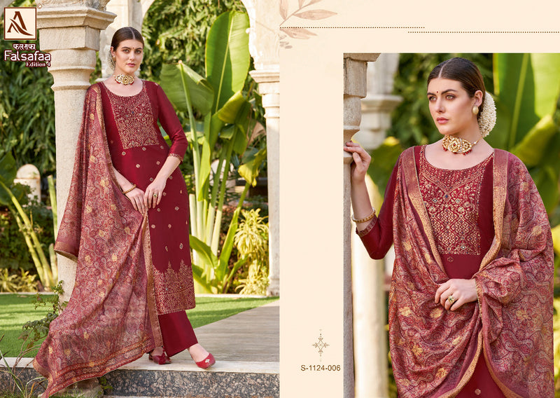 Alok Suit Falsafaa Edition Vol 4 Jacquard With Beautiful Work Stylish Designer Festive Wear Salwar Kameez