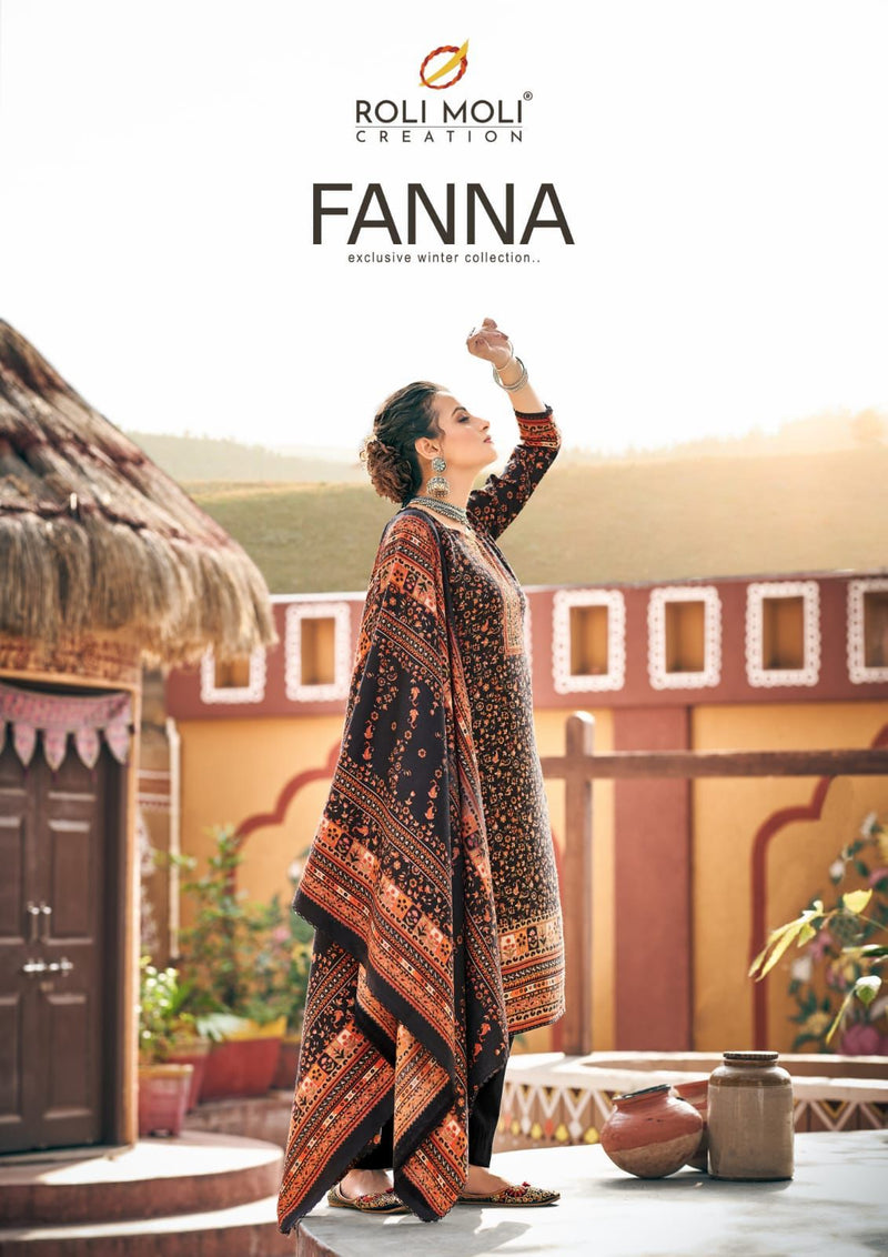 Roli Moli Creation Fanna Pashmina With Beautiful Printed Work Stylish Designer Casual Wear Salwar Suit
