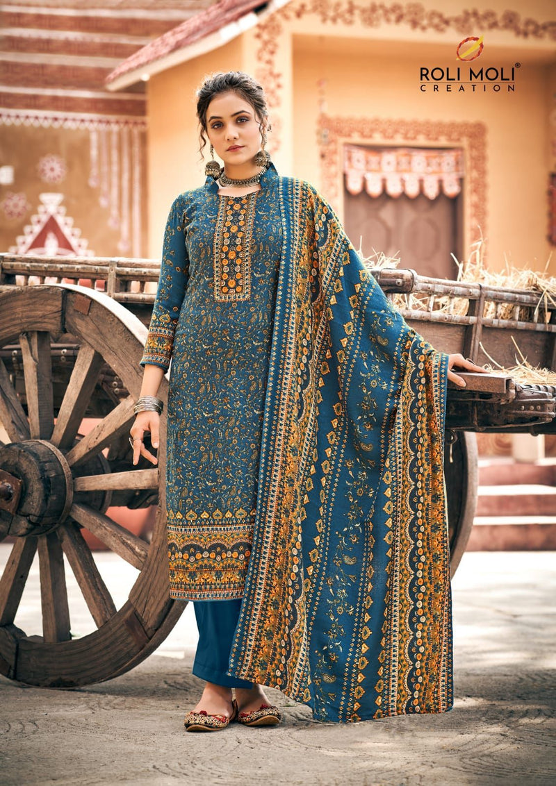 Roli Moli Creation Fanna Pashmina With Beautiful Printed Work Stylish Designer Casual Wear Salwar Suit