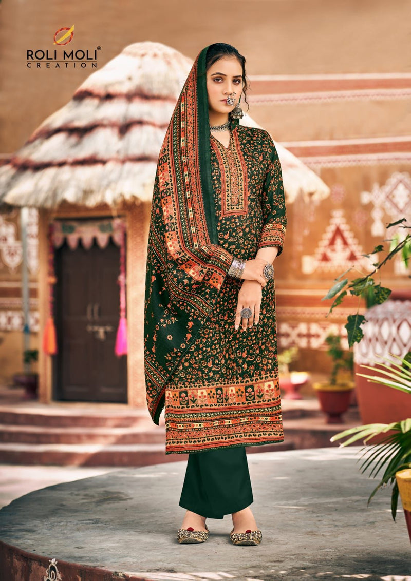 Roli Moli Creation Fanna Pashmina With Beautiful Printed Work Stylish Designer Casual Wear Salwar Suit
