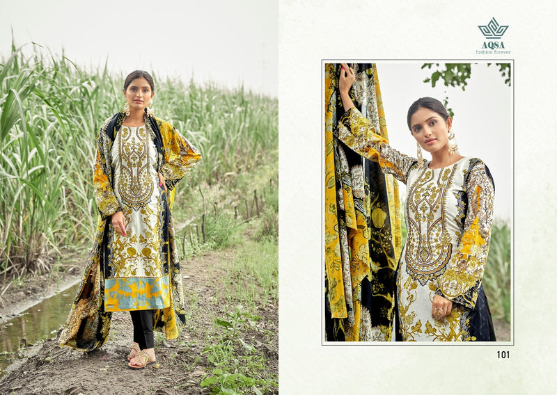 Aqsa Farah Dno 101 To 106 Pure Cotton Printed With Embroidery Work Stylish Designer Party Wear Salwar Kameez