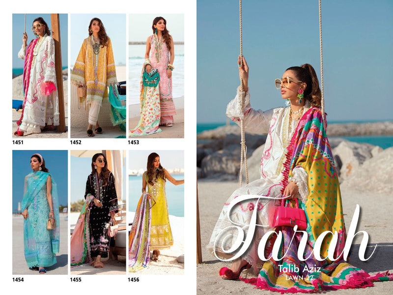 Deepsy Suits Farah Talib Aziz Lawn 22 Cotton Embroidered Pakistani Style Party Wear Salwar Suits