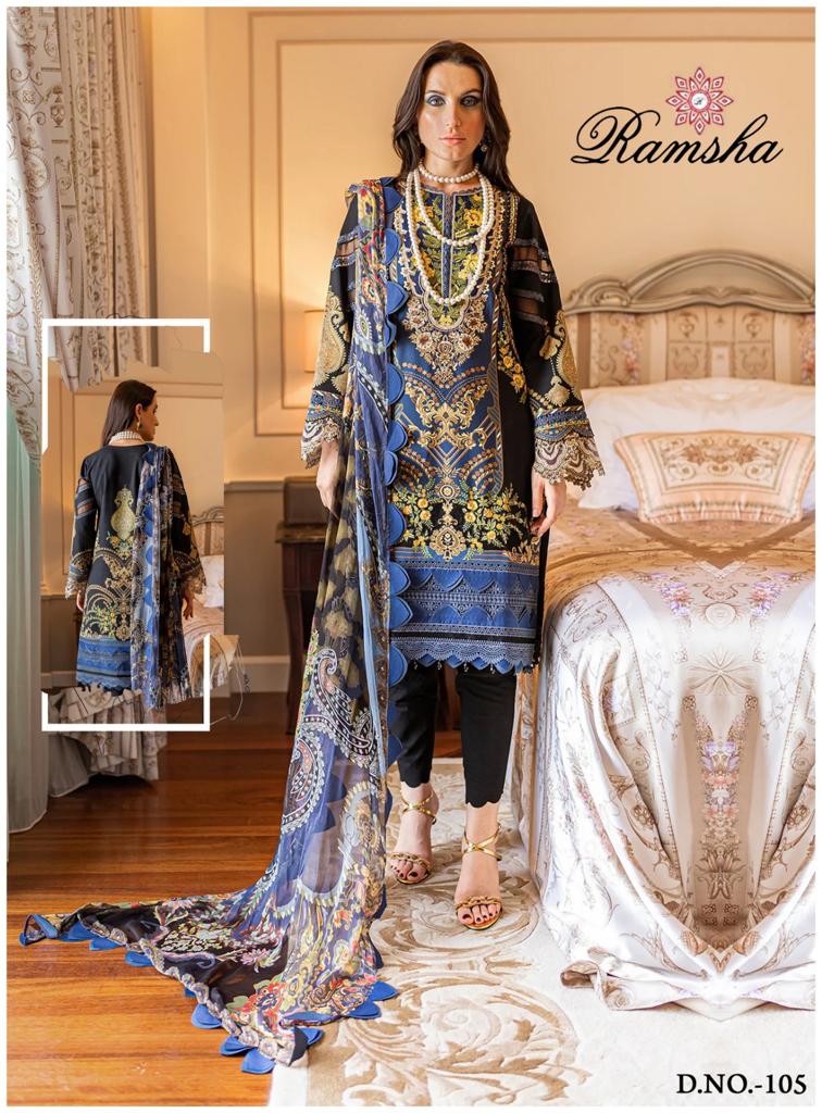 Ramsha Farasha Heavy Luxury Lawn Cotton Printed Designer Salwar Kameez