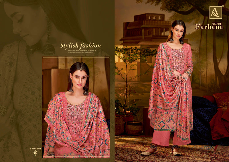 Alok Suit Farhana Pashmina With Fancy Embroidery Work Stylish Designer Casual Wear Salwar Kameez