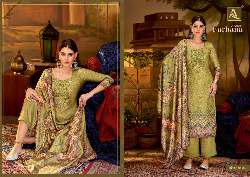 Alok Suit Farhana Pashmina With Fancy Embroidery Work Stylish Designer Casual Wear Salwar Kameez